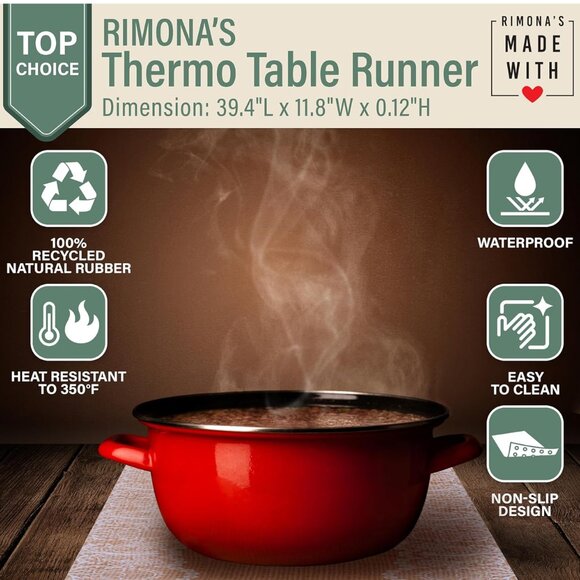 Thermo Heat Resistant Table Runner and Trivet for Hot Dishes   Waterproof Hot Pl - Picture 4 of 8